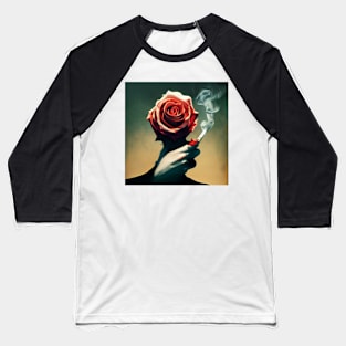 Smoking Roses | Portrait Baseball T-Shirt